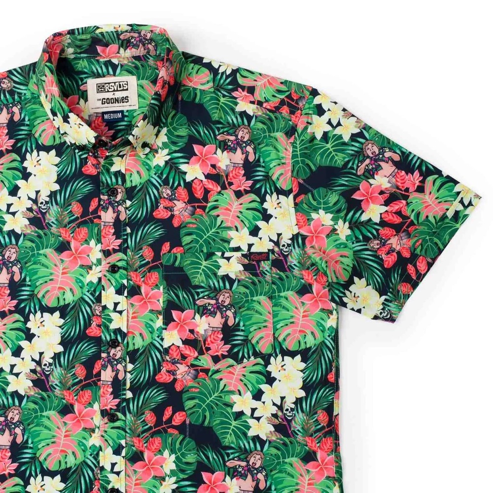 *NEW* RSVLTS The Goonies Truffle Shuffle Short Sleeve Button Down Tiki - XS